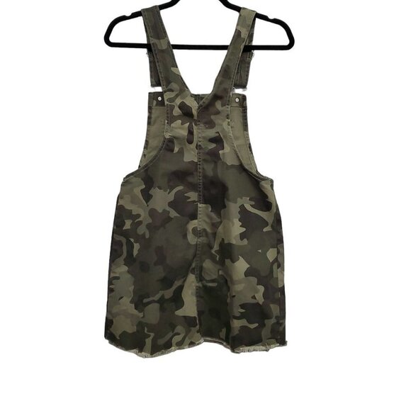 🏆074 Wild Fable Camo Print Denim Overall Mini Dress - Picture 4 of 6